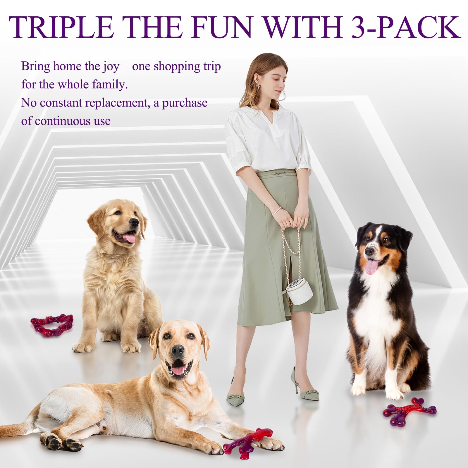 Frienhund large dog chew bone beef flavor entices longer chewing.