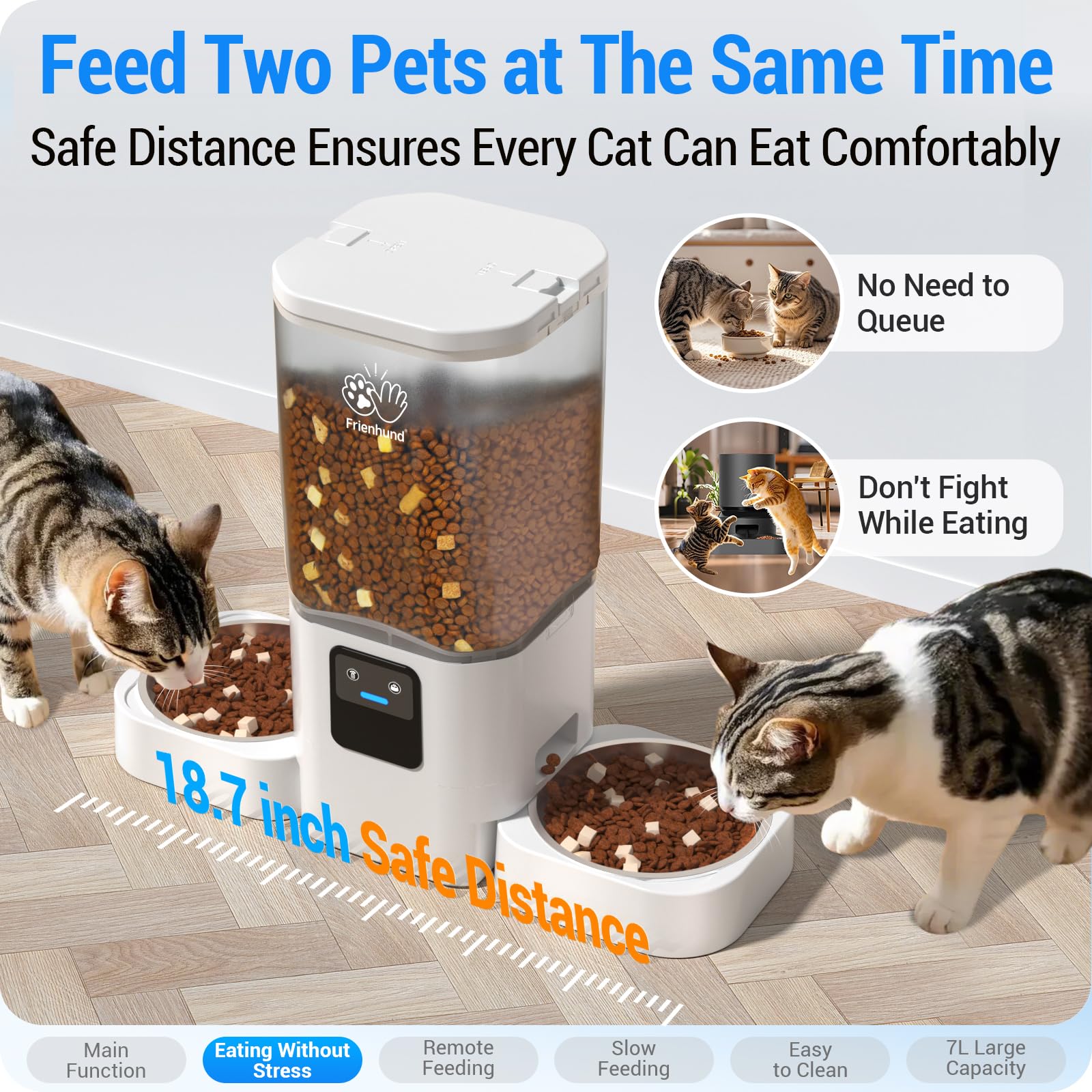 Frienhund slow-feeding mode demonstrates paced portions