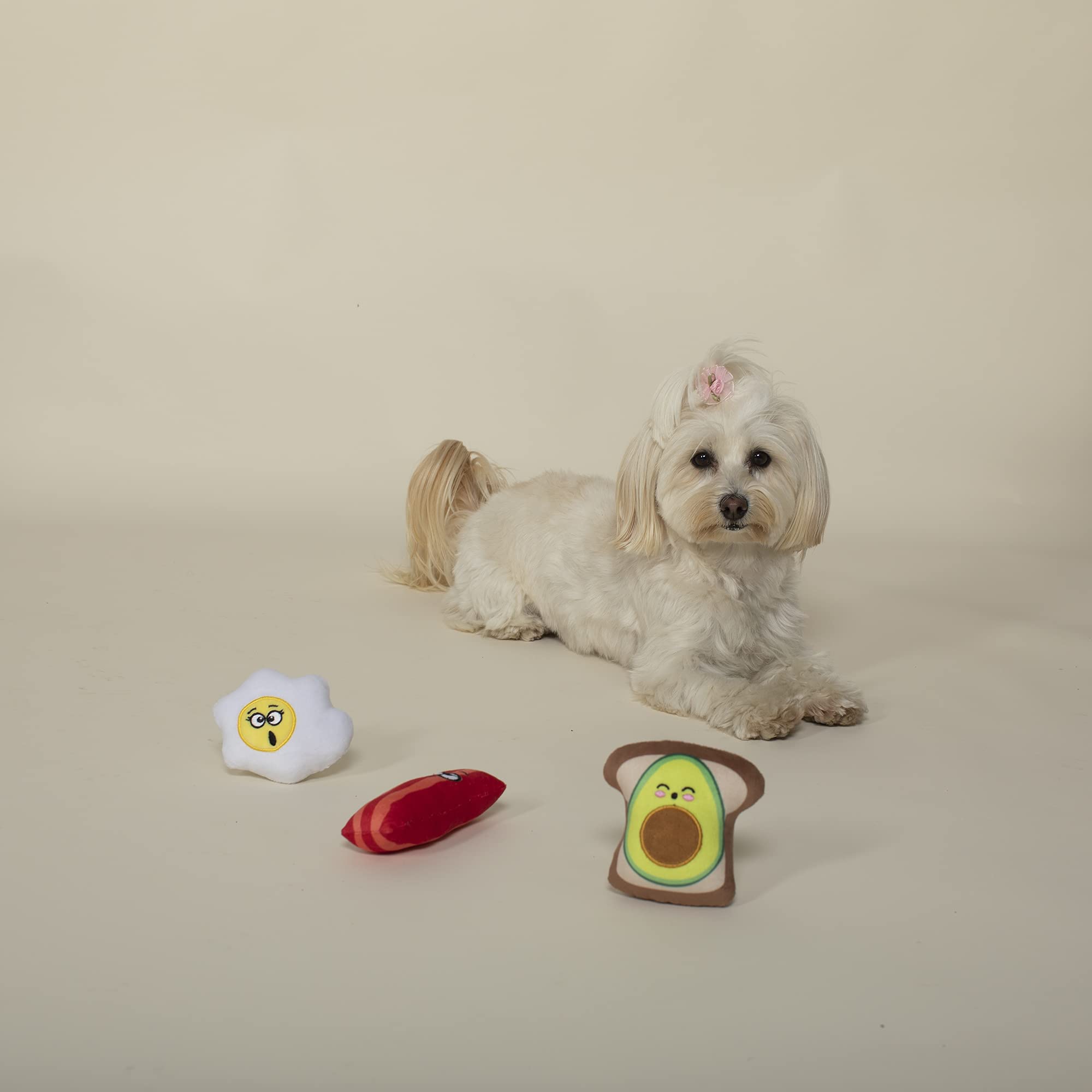 Fringe Brekkie Buds 3pc plush dog toys ready for fetch and cuddling
