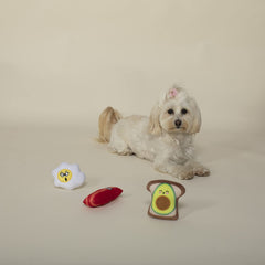 Fringe Brekkie Buds 3pc plush dog toys ready for fetch and cuddling