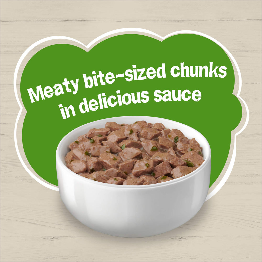Friskies Farm Favorites chicken-whitefish-strip-closeup shows variety in flavor options.