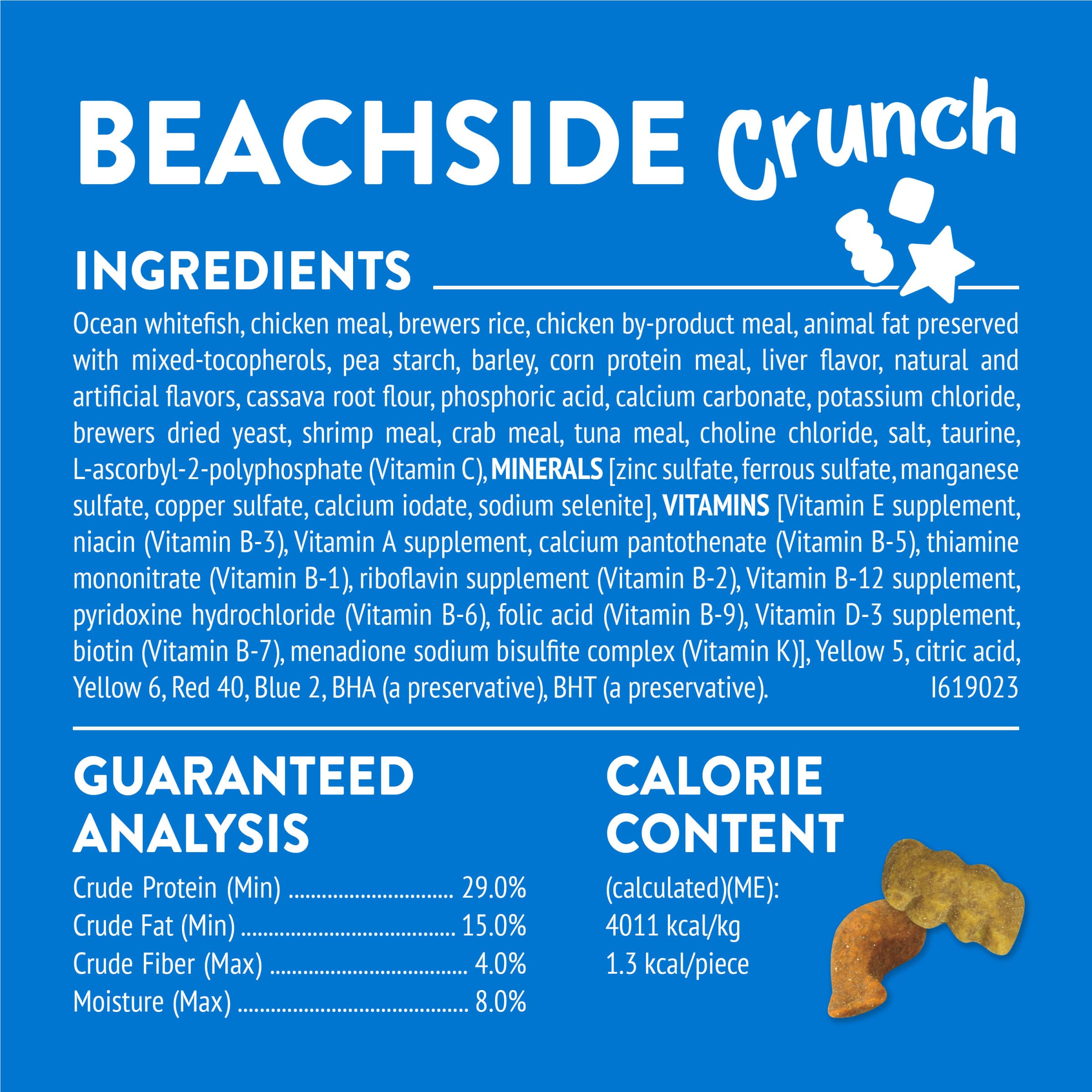 Friskies Party Mix Beachside Crunch, snack bajo en calorías para entre comidas.
