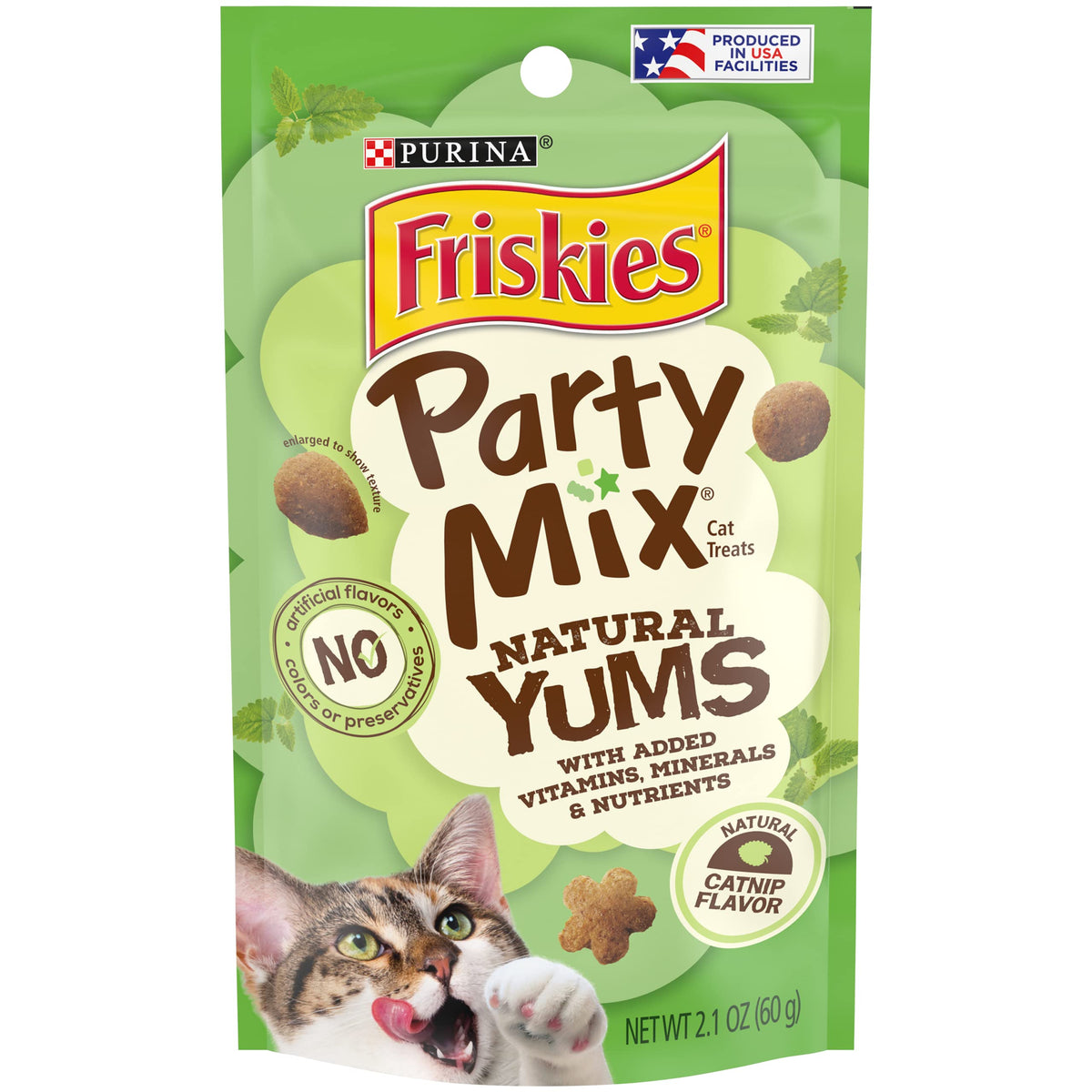 Friskies Party Mix Natural Yums catnip pouch pack 10 – tempting reward for cats