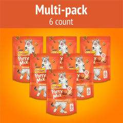 Friskies Party Mix Original Crunch liver and turkey flavors for feline flavor appeal