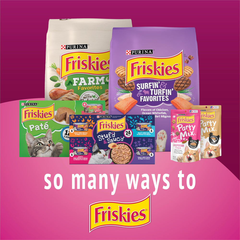 Friskies Playfuls 2.1 oz pouch ideal for quick treat breaks.