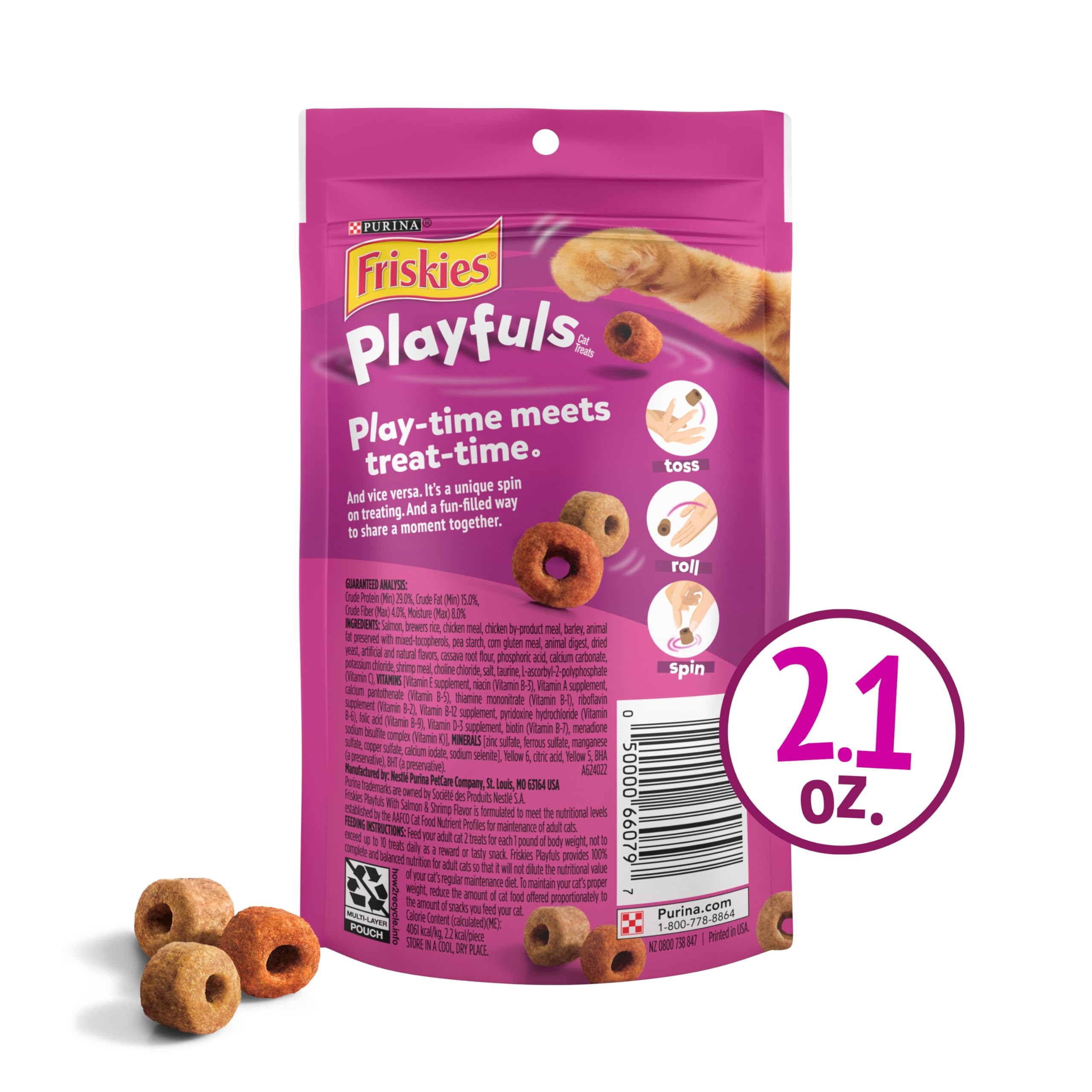 Friskies Playfuls shrimp flavor adds irresistible aroma for cats.