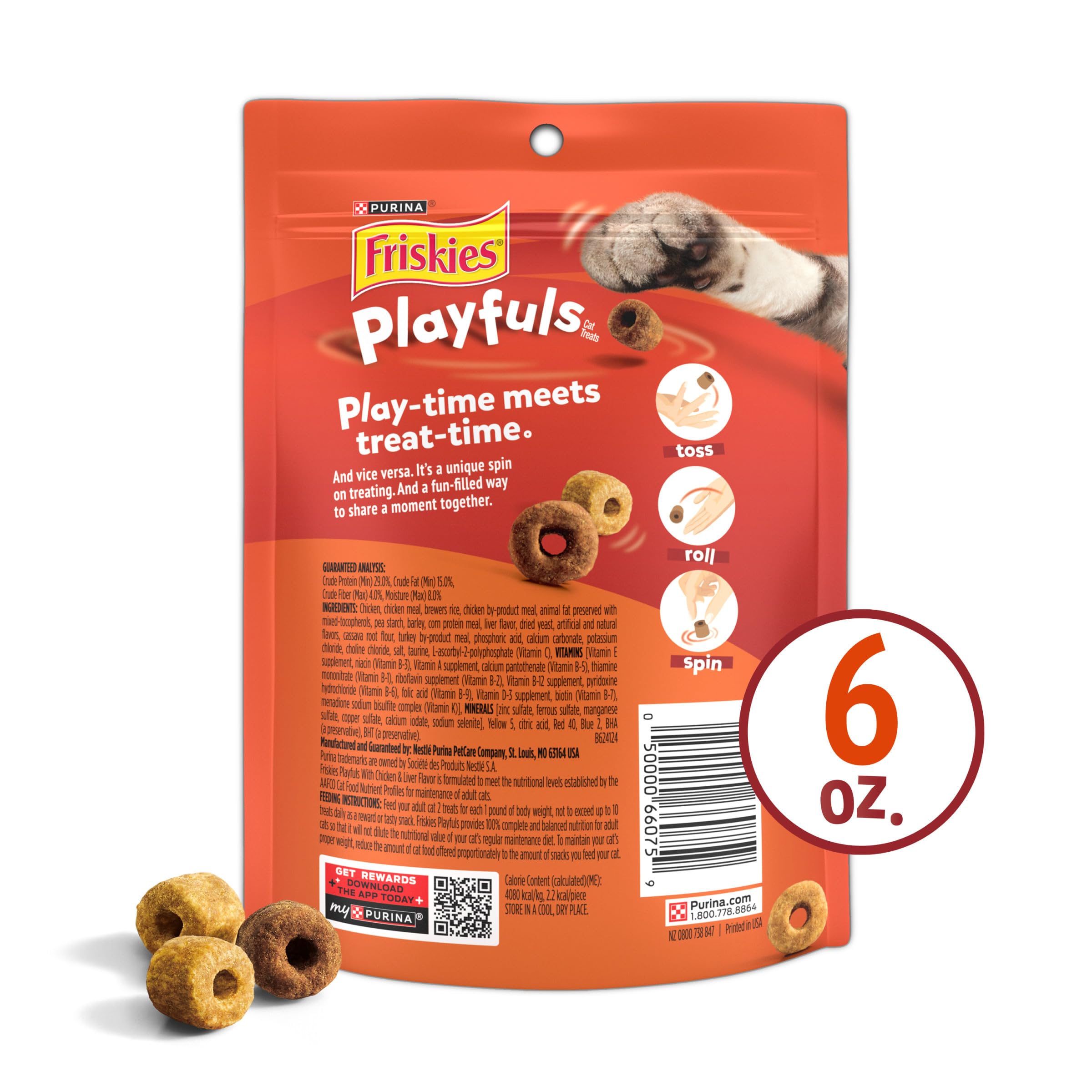 Friskies Playfuls treat time promotes mental stimulation and bonding.