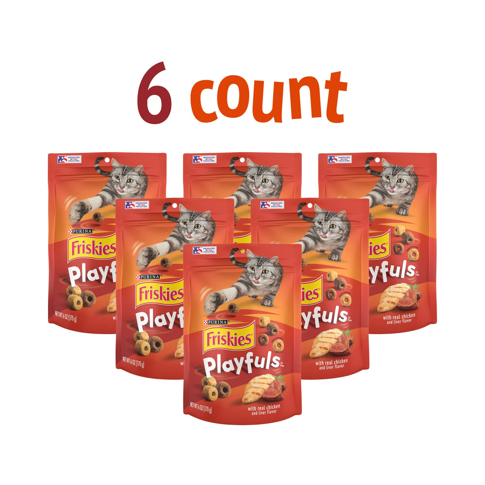 Friskies Playfuls unique shape invites tossing and pouncing during play.