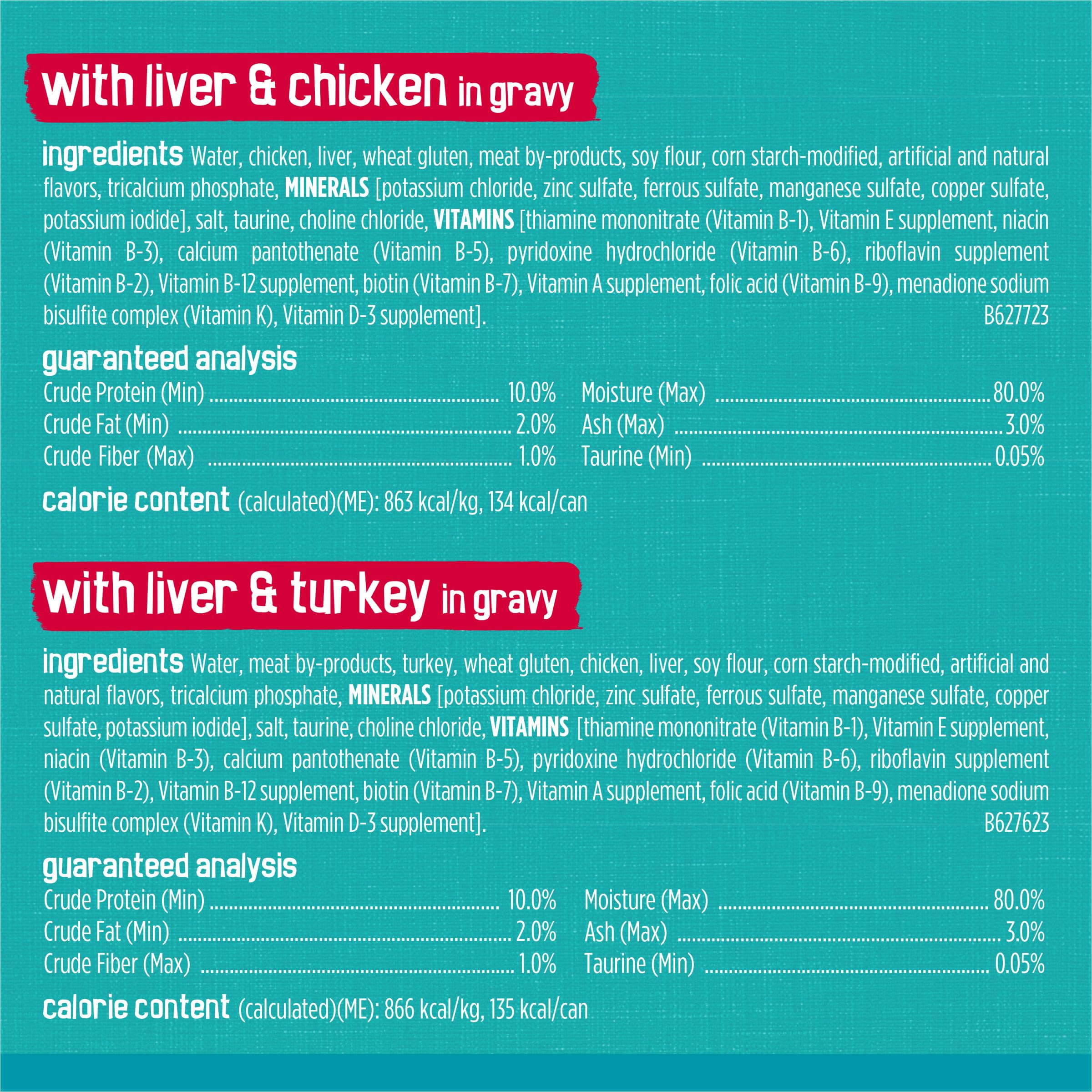 Friskies three-recipes rotation in package to keep meals interesting