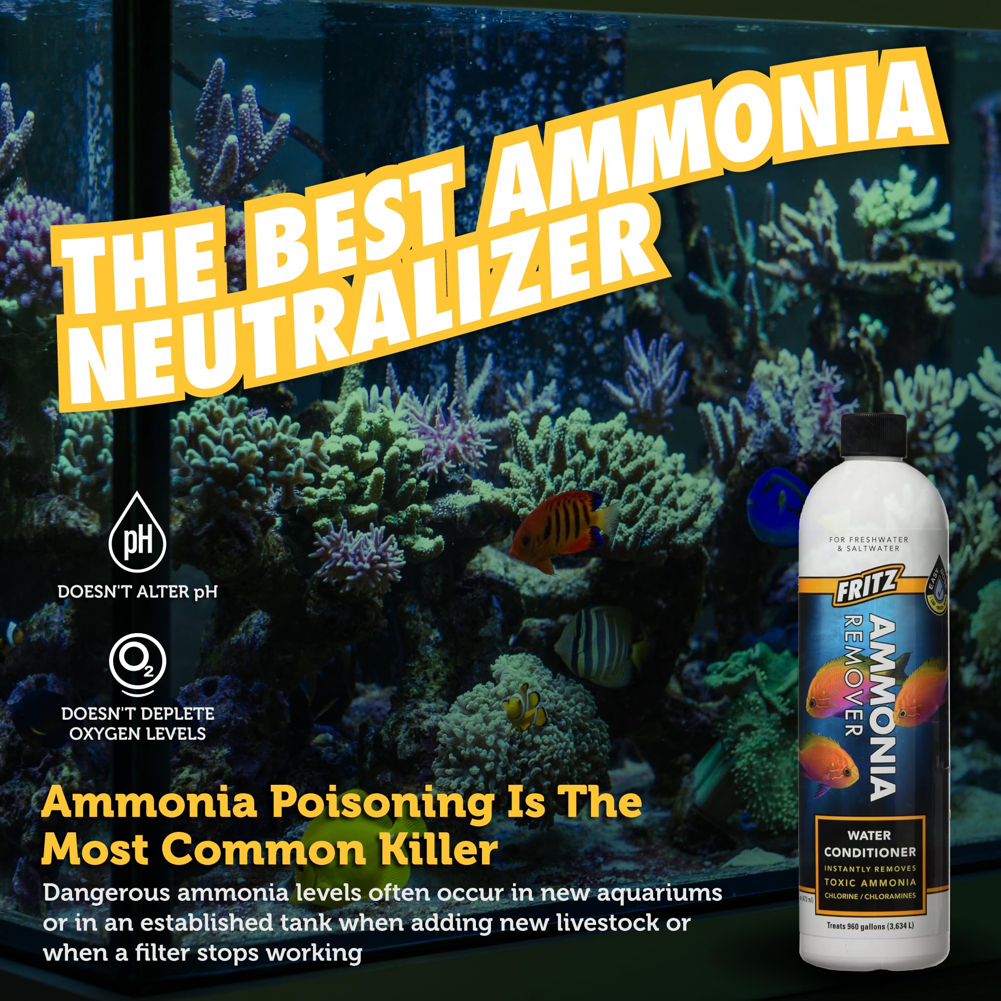 Fritz Aquatics ACCR dosing shows one cap per ten gallons.