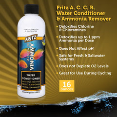 Fritz Aquatics ACCR label closeup highlights safe use during cycling.
