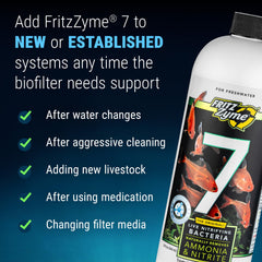Fritz Aquatics FritzZyme 7 bacteria culture close-up underscores live strains for ammonia control.