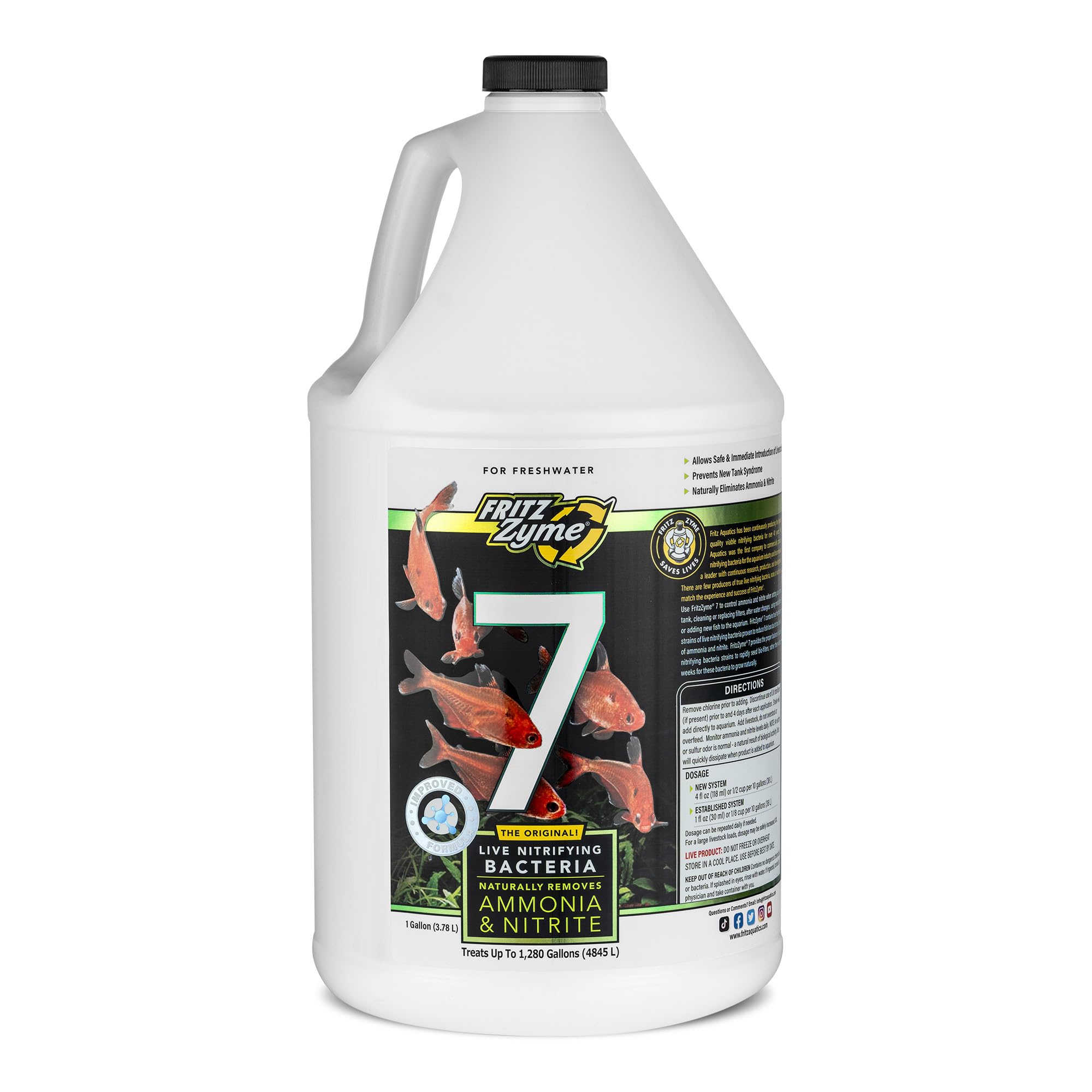 Fritz Aquatics FritzZyme 7 bottle pours to kickstart a healthy biofilter.