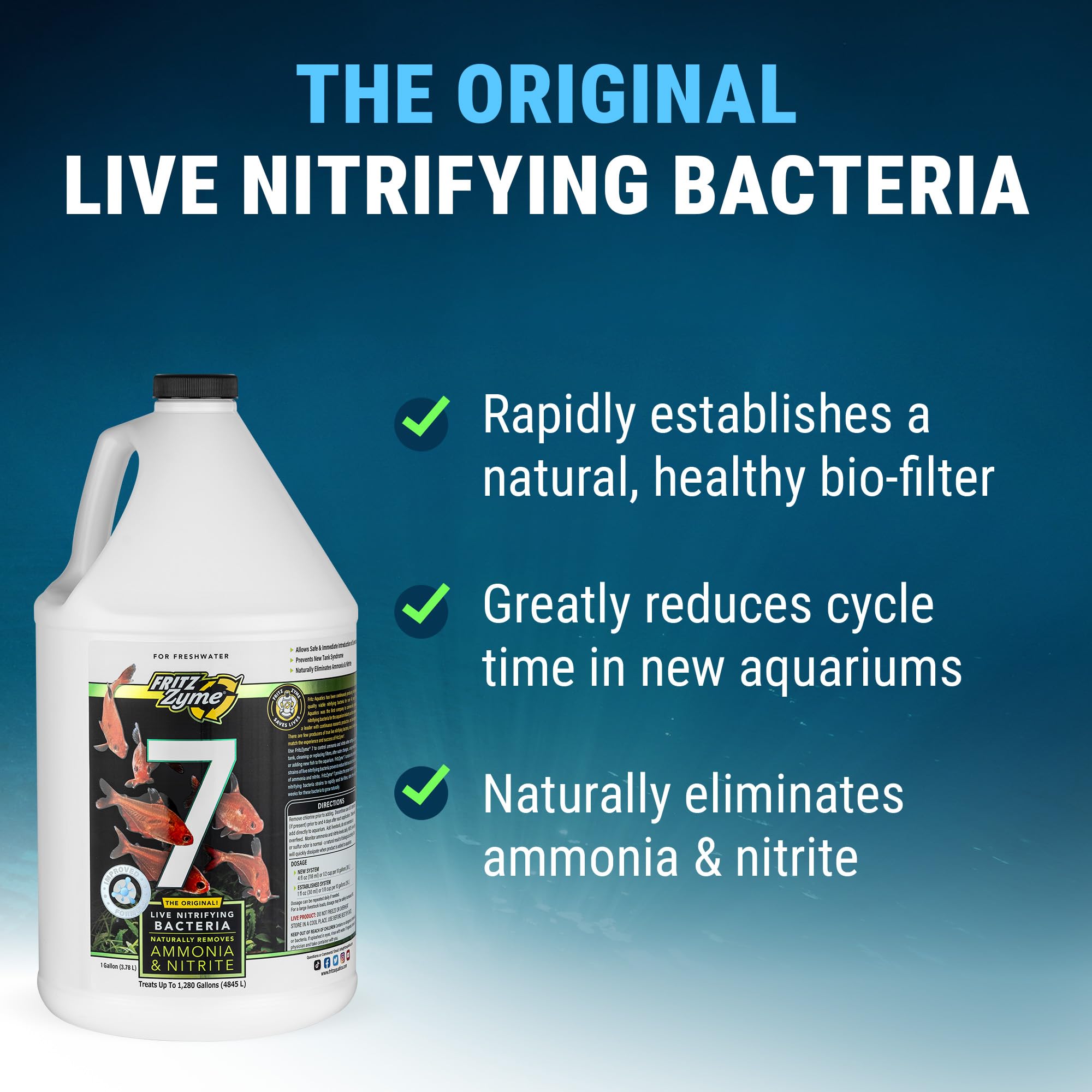 Pouring FritzZyme 7 into a tank to speed biofilter establishment.