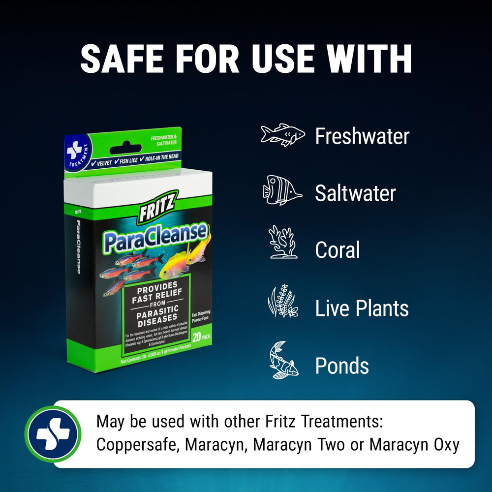 ParaCleanse packaging highlights broad-spectrum action and safe use.