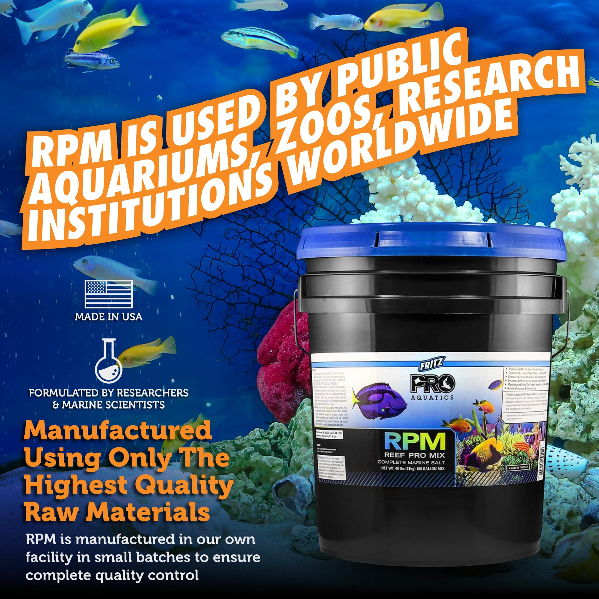 Fritz Aquatics RPM reef tank water example with balanced minerals