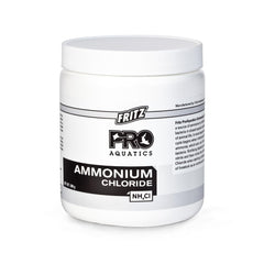 Fritz Pro Aquatics Ammonium Chloride bottle closeup enabling precise fishless cycling dosing.