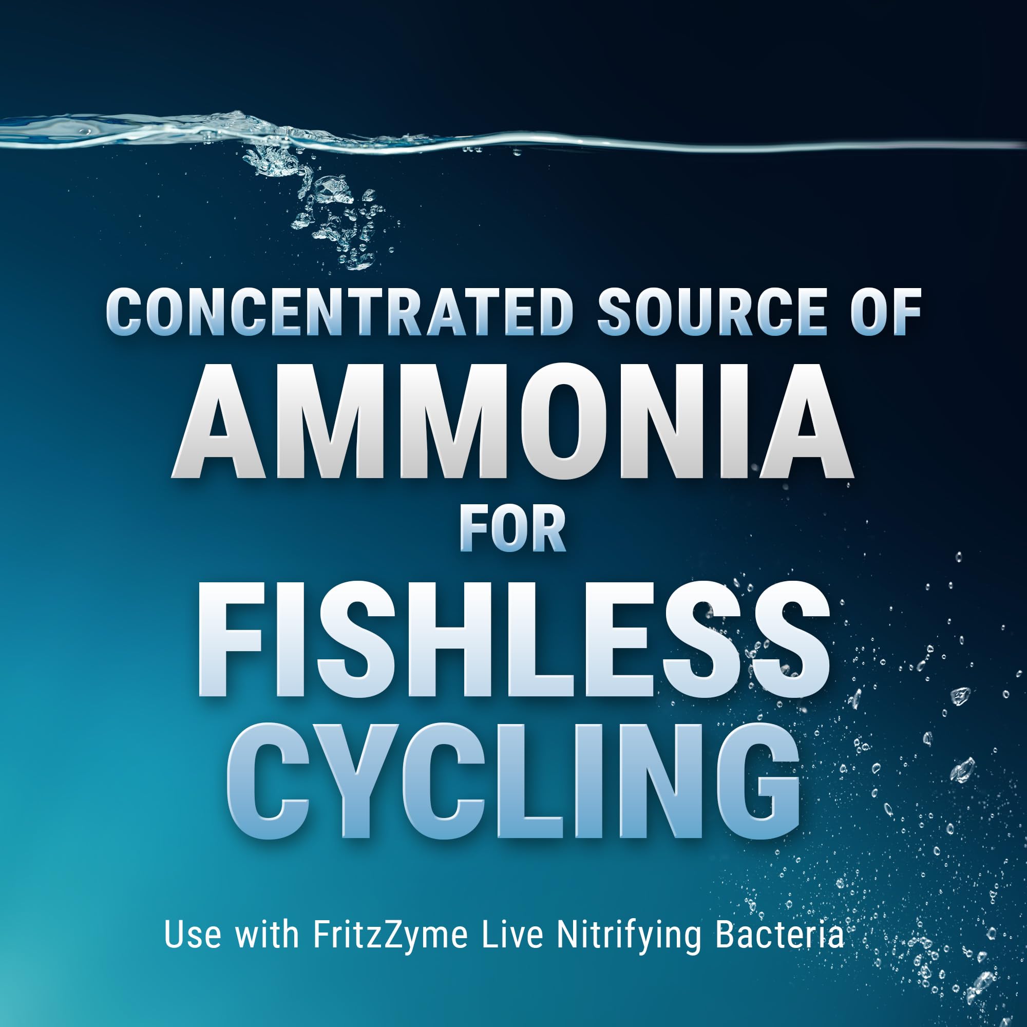 Fritz Pro Aquatics Ammonium Chloride pour shows controlled start for cycling without fish.