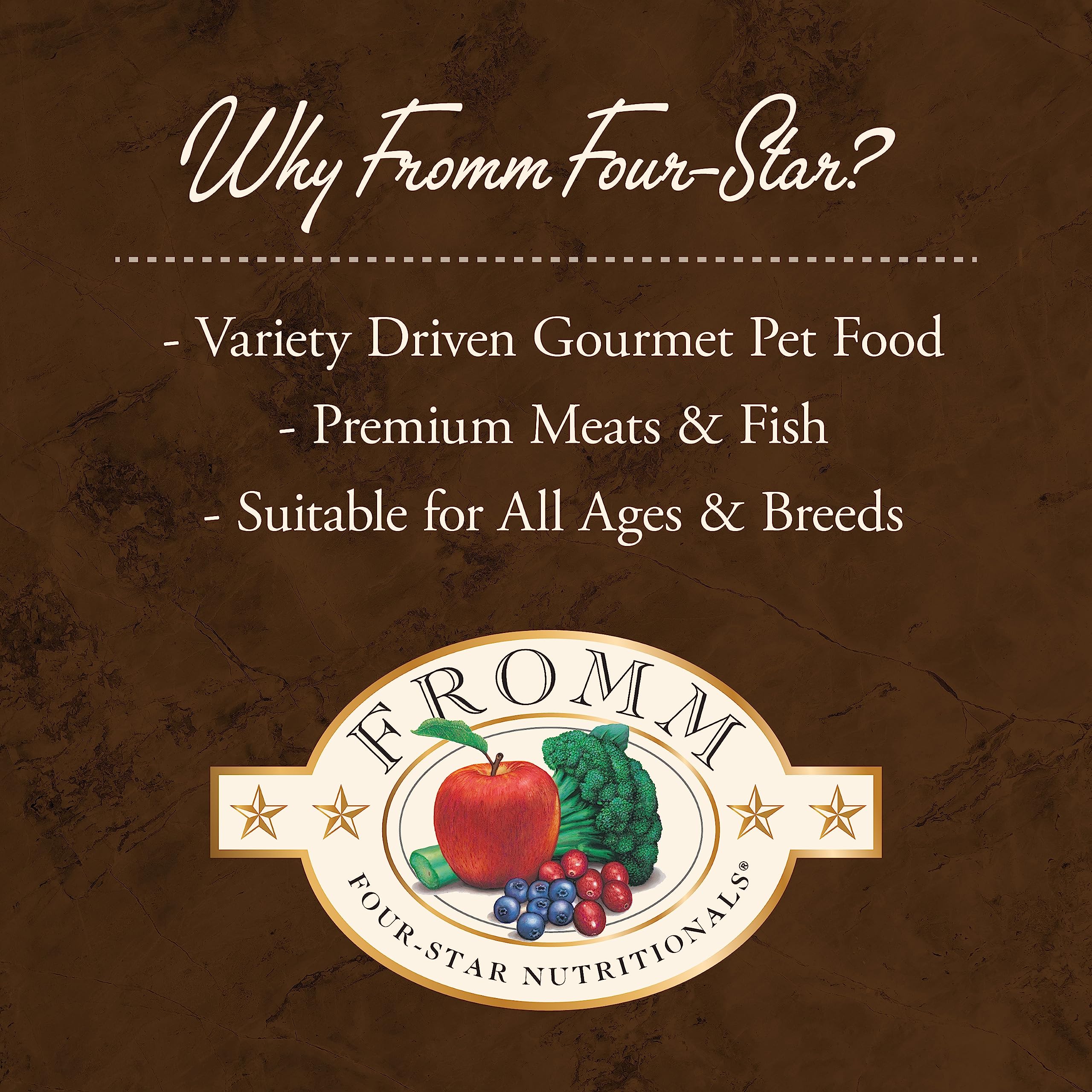Fromm Four-Star Beef Livattini Veg packaging with family-owned branding.