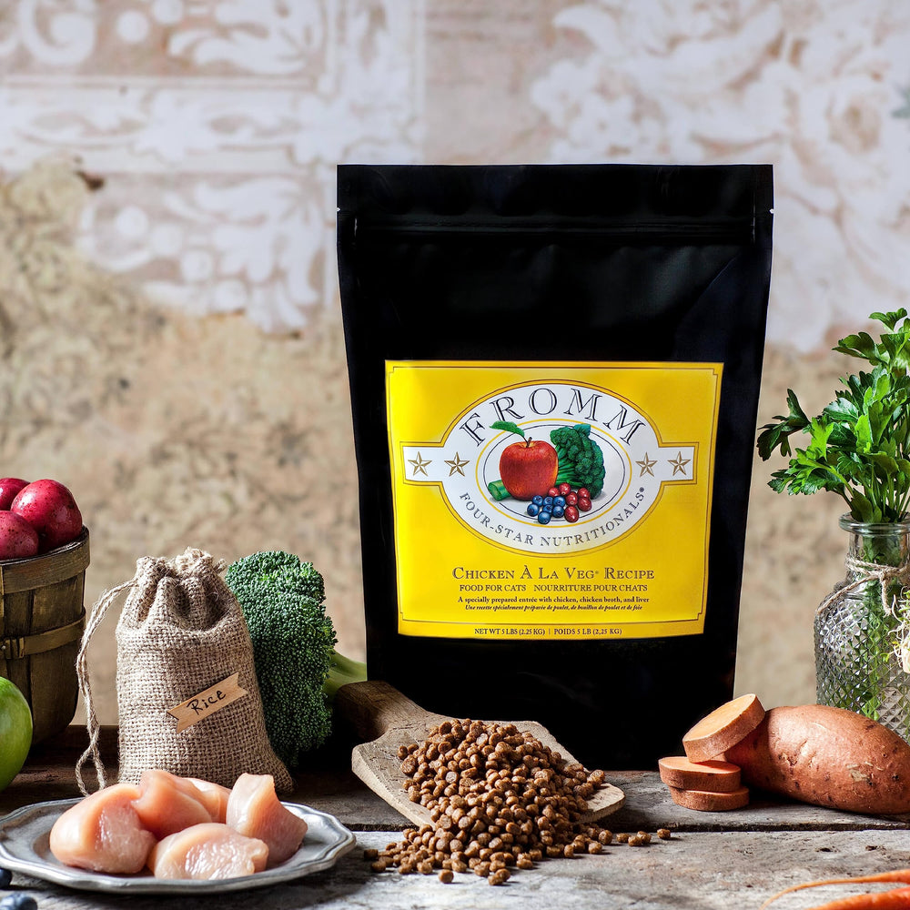 Fromm Four-Star Chicken A La Veg supports all life stages with balanced nutrition.