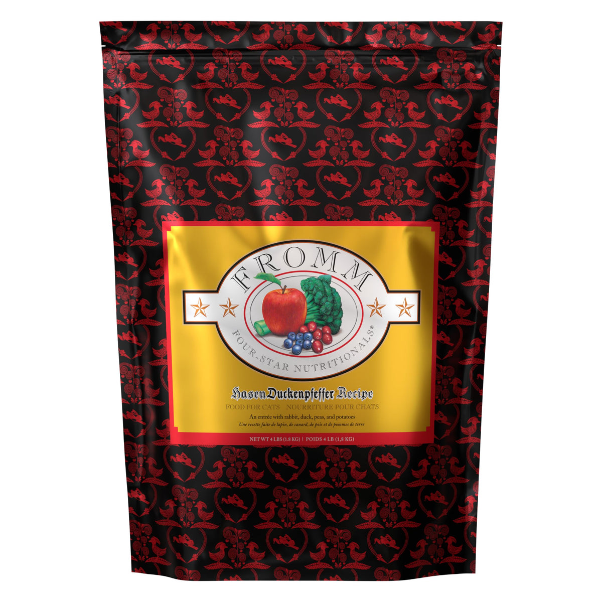 Fromm Hasen Duckenpfeffer bag close-up highlighting rabbit and duck protein for balanced nutrition