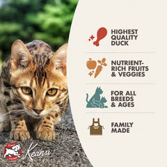 Fromm Hasen Duckenpfeffer ingredients peas and potatoes highlighted for wholesome cat nutrition