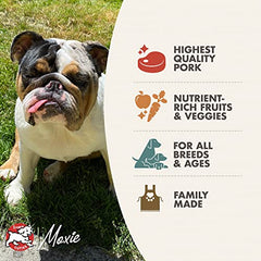 Fromm Four-Star nutritionals pork ingredients closeup emphasizes digestible protein and produce.