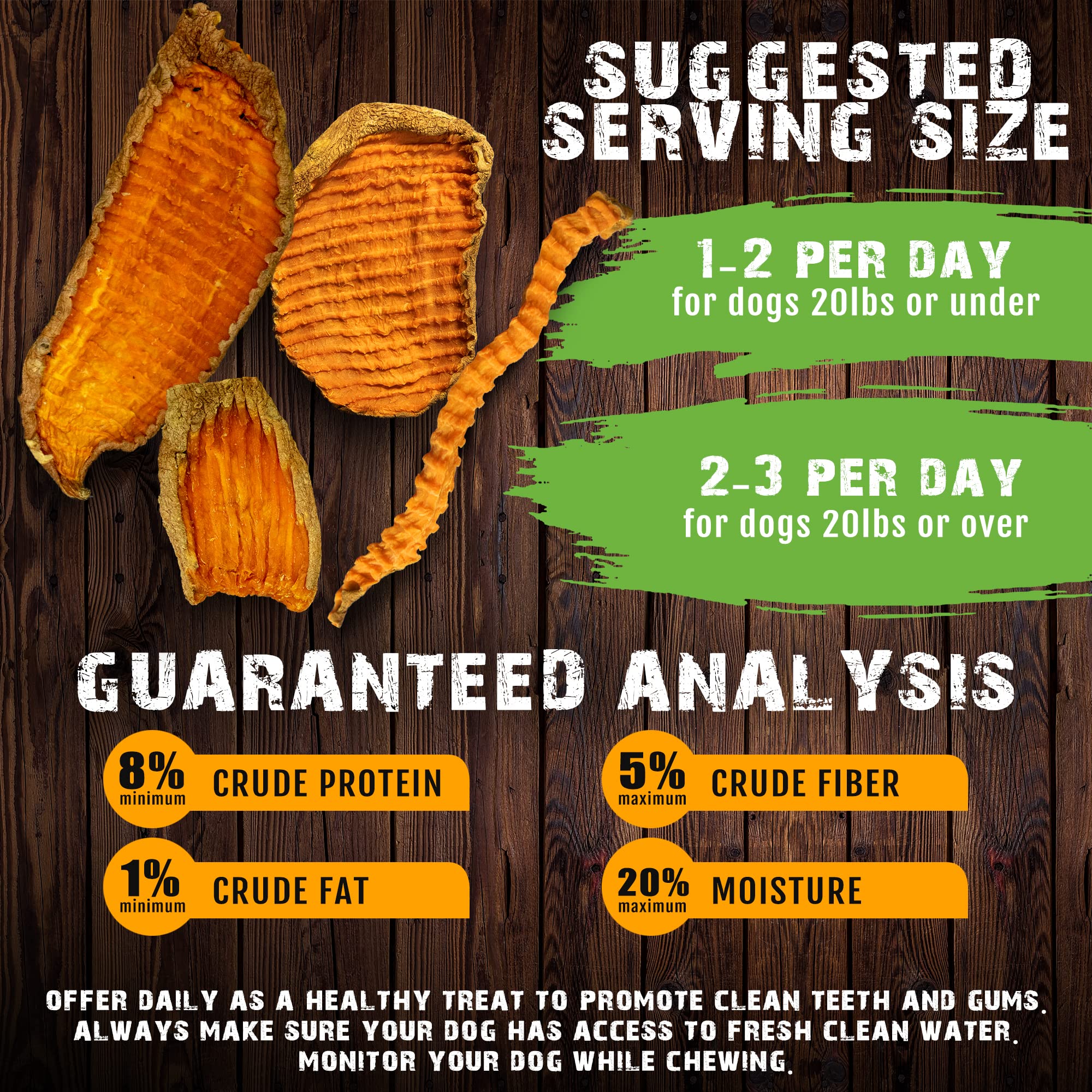 Front Porch Pets Sams Yams Big Boyz bag on shelf highlights USA-made vegan chews.