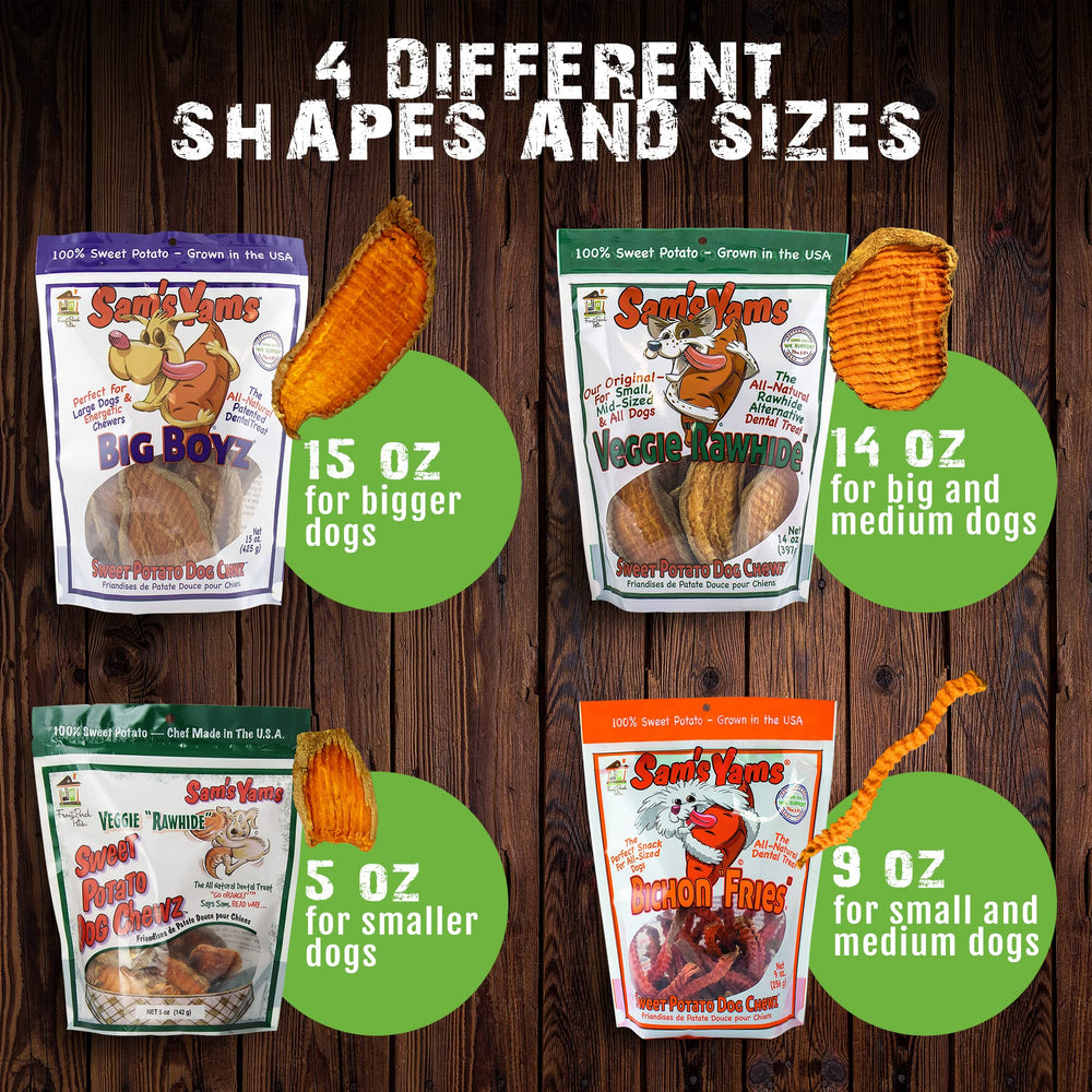 Front Porch Pets Sweet Potato Dog Chewz bite-size pieces suit all dogs