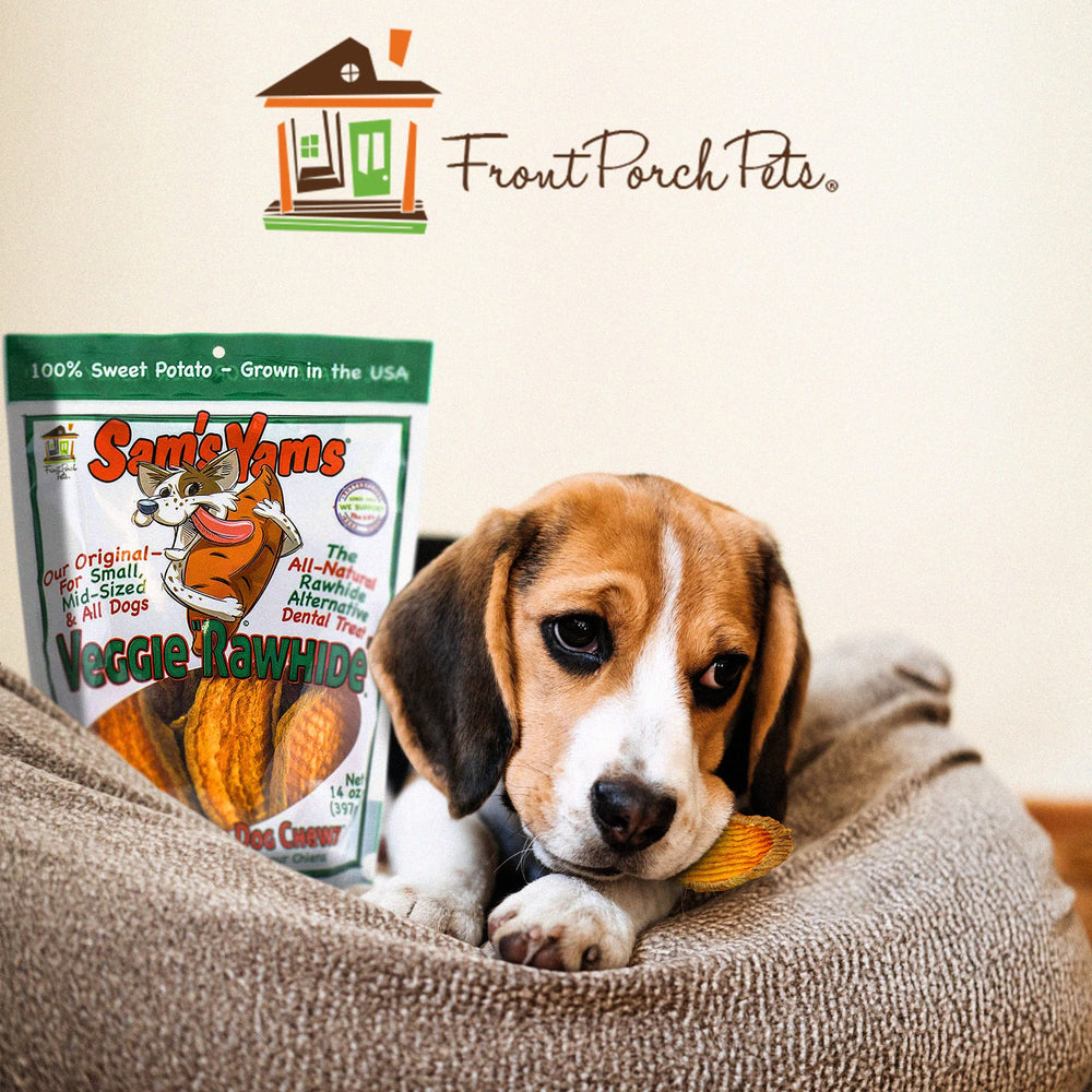 Front Porch Pets Sweet Potato Dog Chewz chewing action aids dental comfort