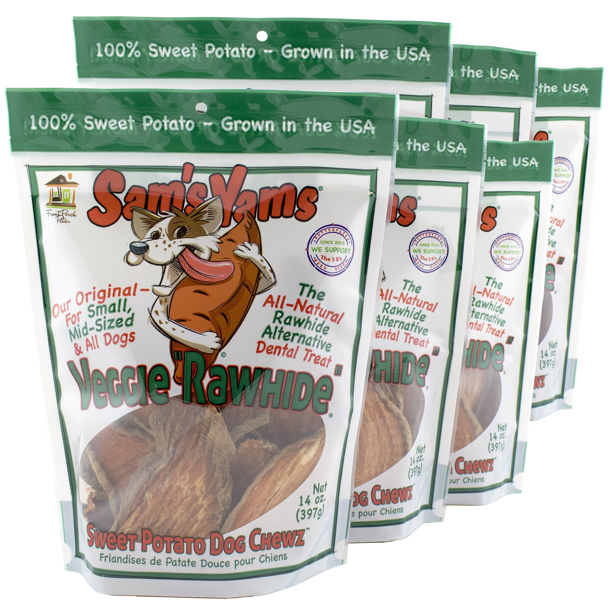Front Porch Pets Sweet Potato Dog Chewz pack front for value-sized treats
