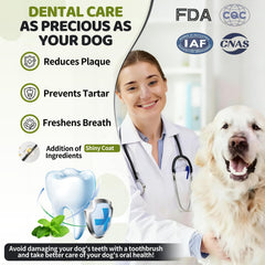 Fruaros dog dental powder scoop shows easy, mess-free daily dosing