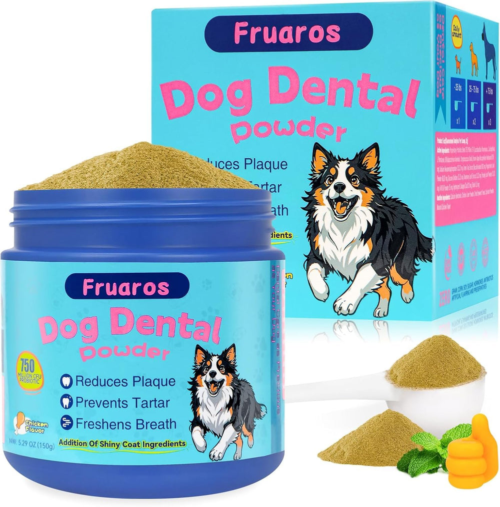Fruaros dog dental powder attached spoon for tidy storage