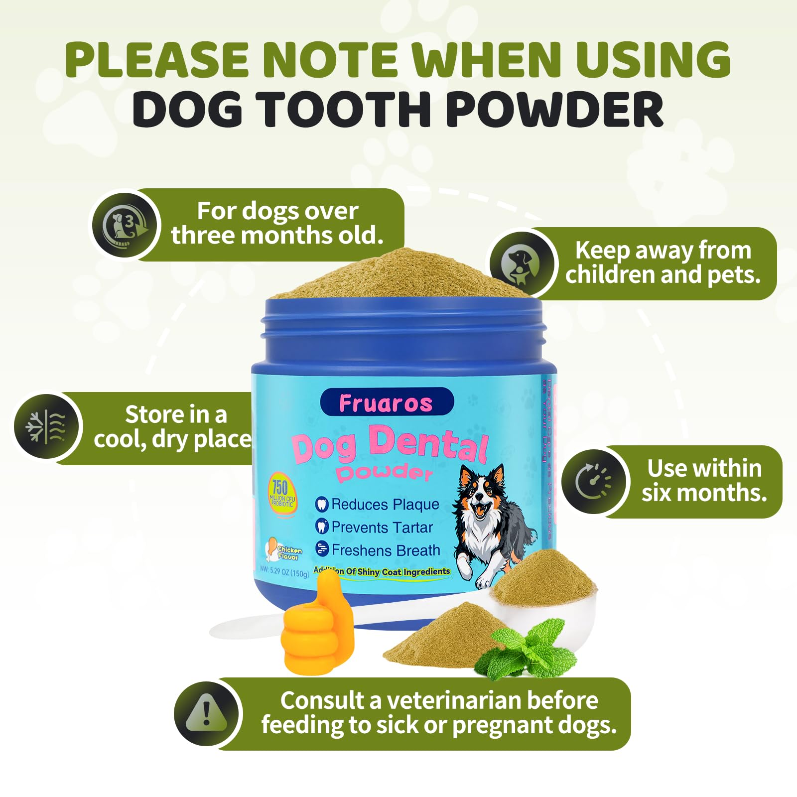Fruaros dog dental powder targets tartar removal over time