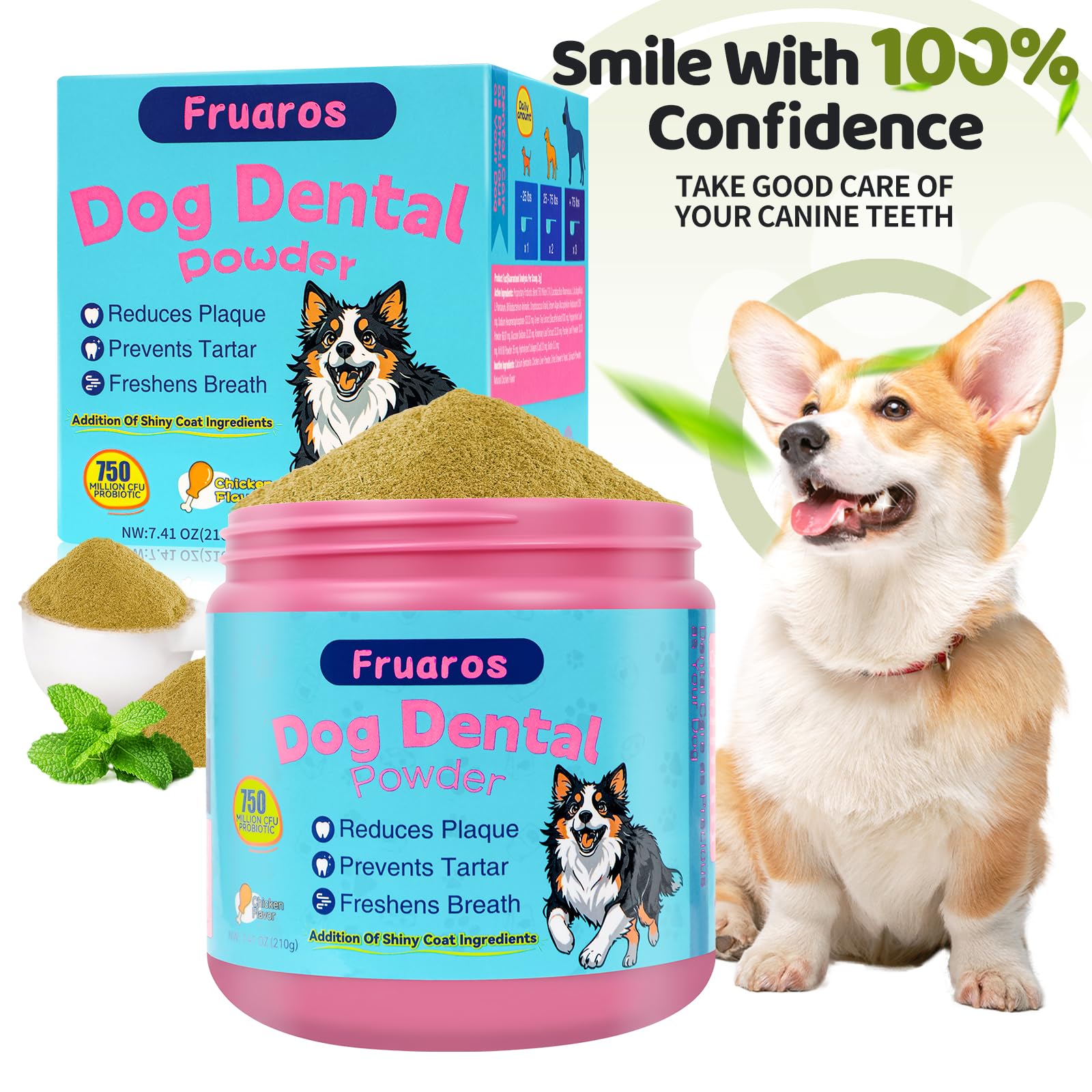 Fruaros packaging image highlights 105 scoops and 7.4 oz size.