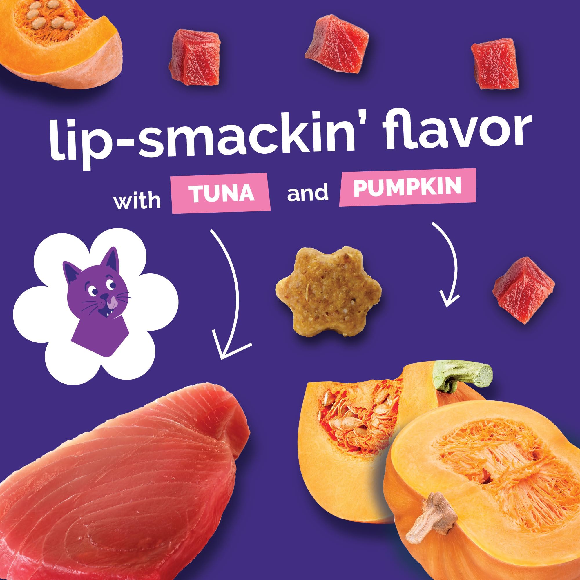 Fruitables pumpkin-benefit-closeup points to gentle support for sensitive stomachs
