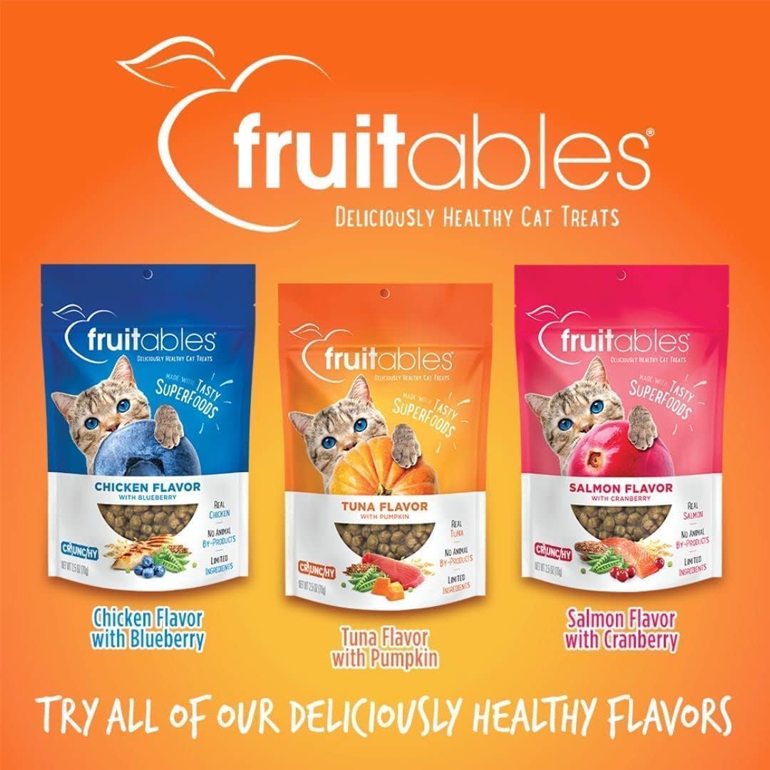 Fruitables Cat Treats three-pack box displays value and consistent flavor for felines.