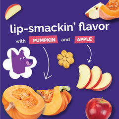 Fruitables Pumpkin Blueberry dog treats close-up with berry aroma ideal for rewarding pups.
