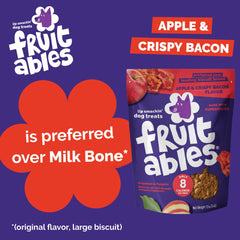Fruitables Pumpkin Dog Treats blueberry flavor pouch — antioxidant-rich bite for rewards.