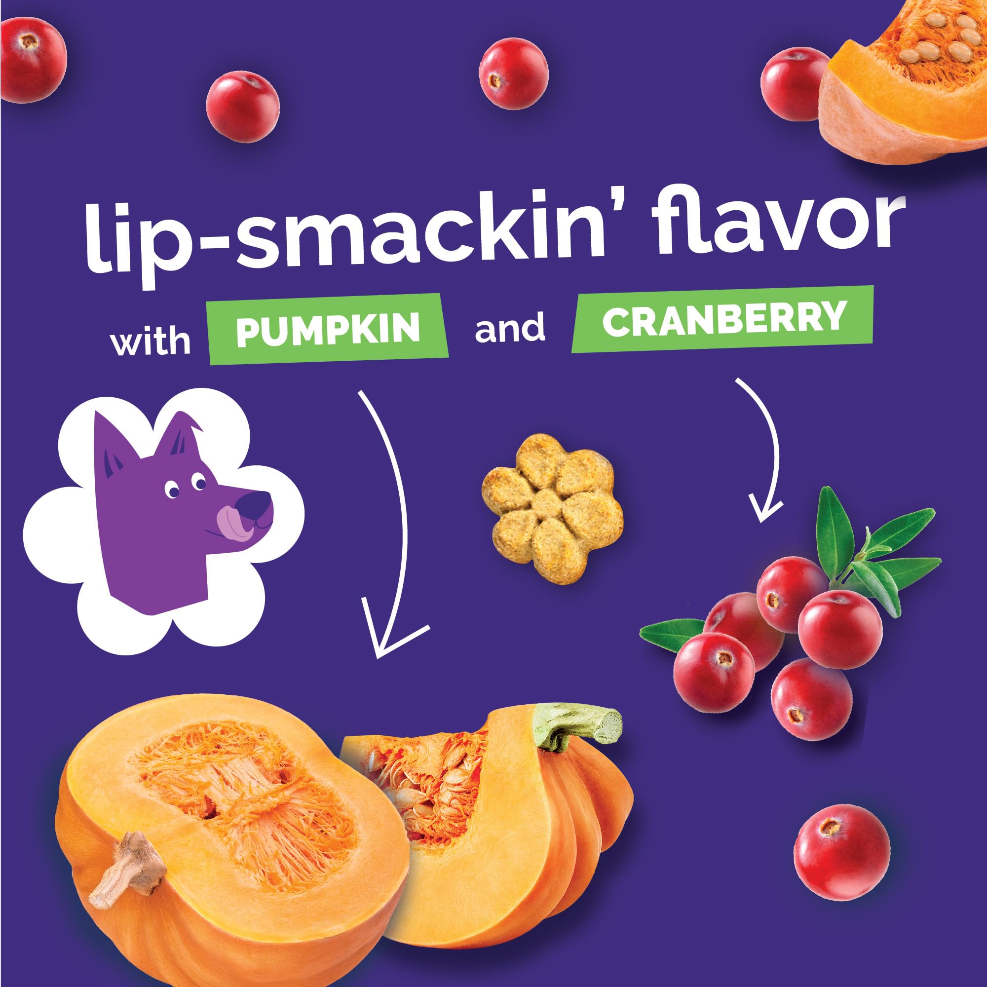 Fruitables Baked Dog Treats USA-Produced Ingredients image underscores quality and domestic production.