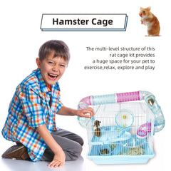 FSBTWOO hamster cage accessories include ladders and wheels for engaging activity.