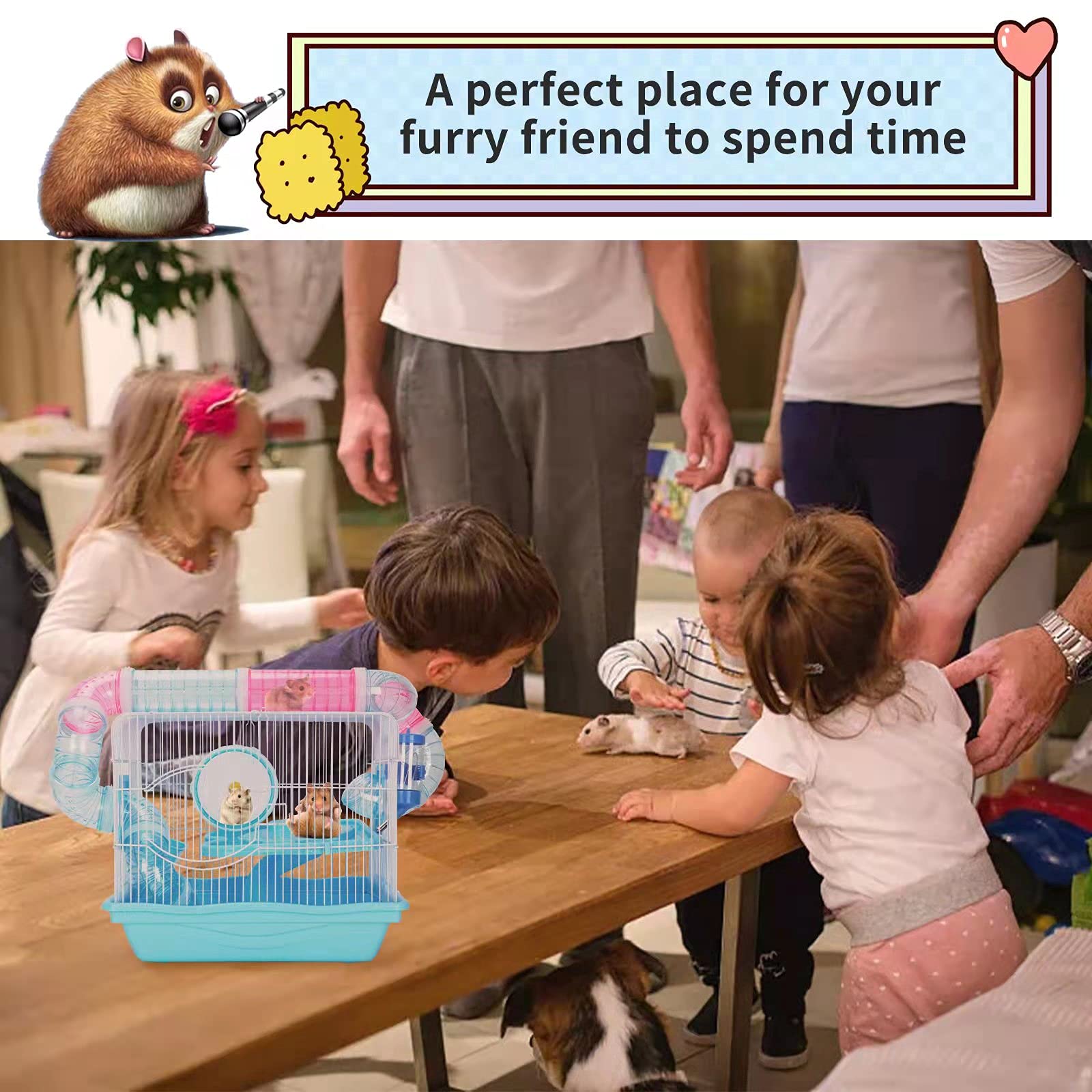 FSBTWOO rat cage shows detachable tray for quick, stress-free cleaning after playtime.