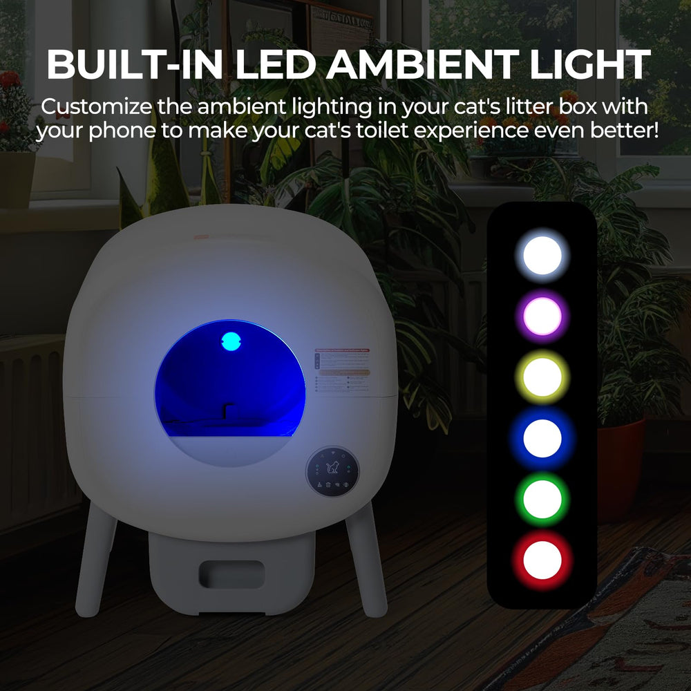 Fsitego adjustable ambient lighting creates a calming space during nighttime visits.