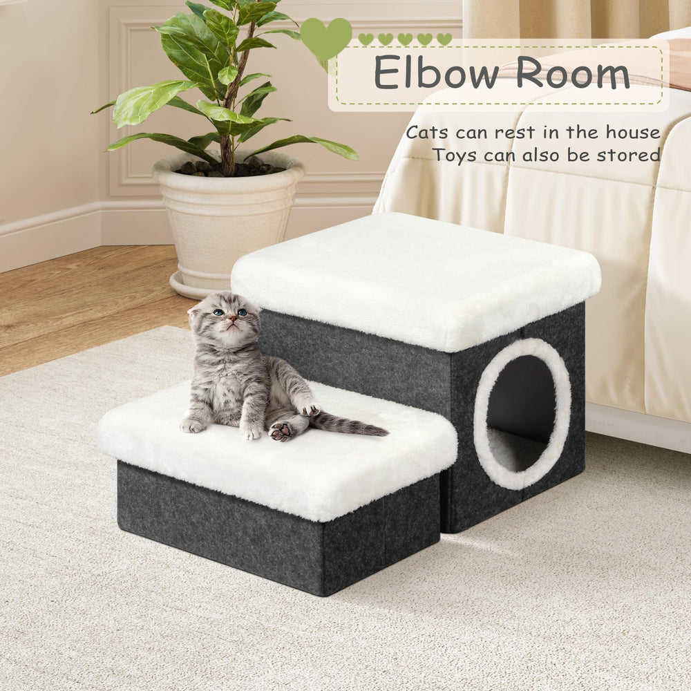 FSOBEIIALEO cat-house-stairs non-slip base on smooth floor