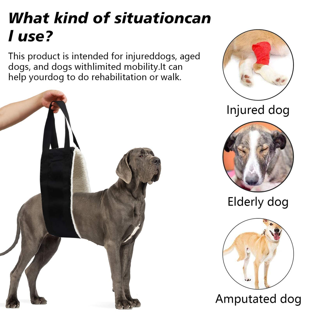 FSUHHIAD dog lift harness with fleece lining supports daily activities safely.