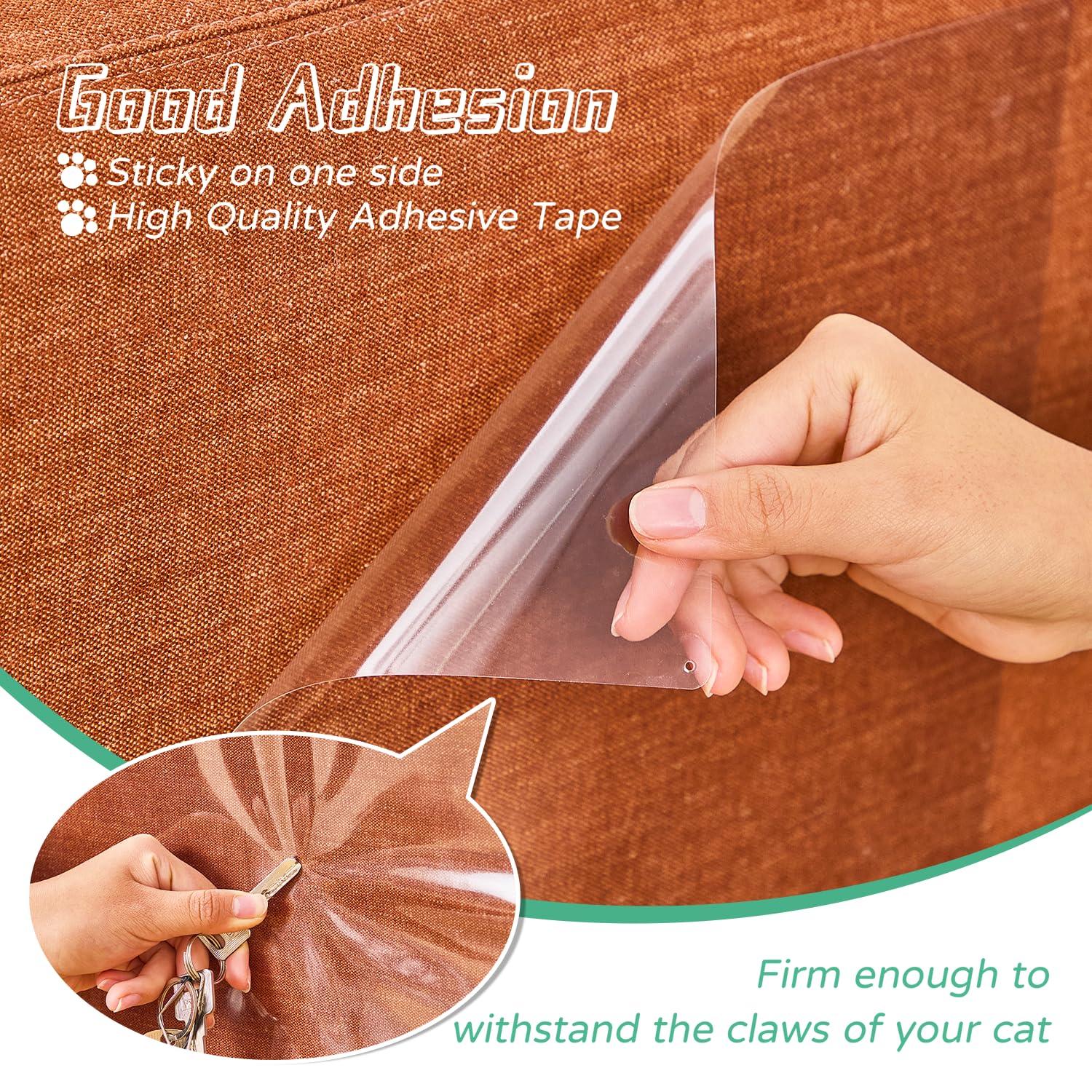 FTSTC anti-cat-scratch protector easy-tear-and-stick for quick setup.
