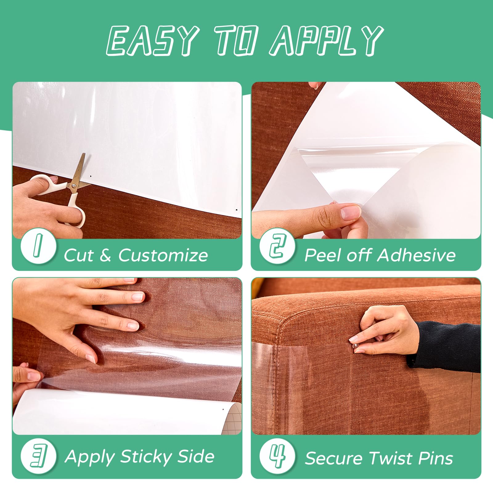 FTSTC anti-cat-scratch protector medium 17x6 on chair, fits tight spaces.