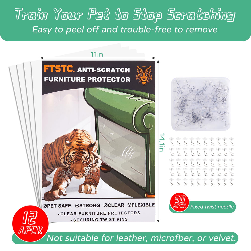 FTSTC anti-cat-scratch protector transparent installation remains discreet on surfaces.