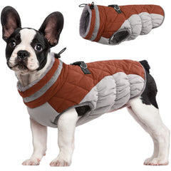 FUAMEY dog coat back zipper for easy dressing and leash access during outings.