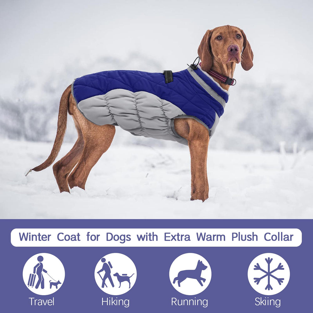 FUAMEY dog coat thick collar detail for neck warmth and wind protection